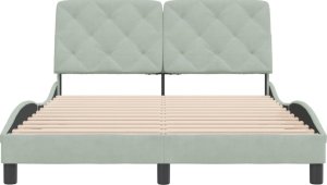 vidaXL vidaXL Rama łóżka z zagłówkiem, jasnoszara, 140x200 cm, aksamitna 5