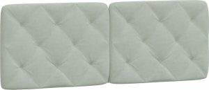 vidaXL vidaXL Rama łóżka z zagłówkiem, jasnoszara, 140x200 cm, aksamitna 8