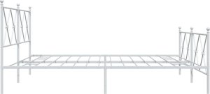 vidaXL vidaXL Metalowa rama łóżka z wezgłowiem i zanóżkiem, biała, 183x213 cm 5