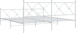 vidaXL vidaXL Metalowa rama łóżka z wezgłowiem i zanóżkiem, biała, 183x213 cm 6