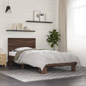 vidaXL vidaXL Rama łóżka, brązowy dąb, 75x190 cm, materiał drewnopochodny 3