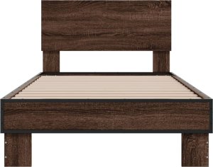vidaXL vidaXL Rama łóżka, brązowy dąb, 75x190 cm, materiał drewnopochodny 4