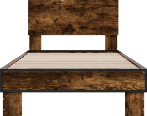vidaXL vidaXL Rama łóżka, przydymiony dąb, 90x200 cm, materiał drewnopochodny 4