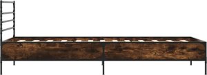 vidaXL vidaXL Rama łóżka, przydymiony dąb, 90x190 cm, materiał drewnopochodny 5
