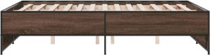 vidaXL vidaXL Rama łóżka, brązowy dąb, 140x190 cm, materiał drewnopochodny 5