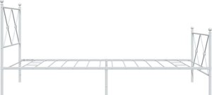 vidaXL vidaXL Metalowa rama łóżka z wezgłowiem i zanóżkiem, biała, 100x200 cm 5
