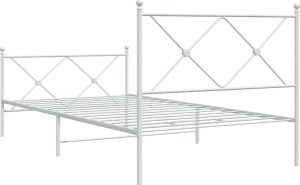 vidaXL vidaXL Metalowa rama łóżka z wezgłowiem i zanóżkiem, biała, 100x200 cm 6