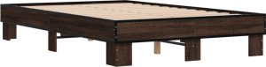 vidaXL vidaXL Rama łóżka, brązowy dąb, 140x190 cm, materiał drewnopochodny 2