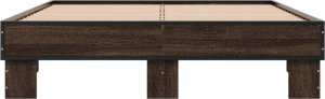vidaXL vidaXL Rama łóżka, brązowy dąb, 140x190 cm, materiał drewnopochodny 4