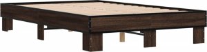 vidaXL vidaXL Rama łóżka, brązowy dąb, 140x190 cm, materiał drewnopochodny 6