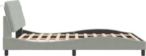vidaXL vidaXL Rama łóżka z zagłówkiem, jasnoszara, 140x190 cm, aksamitna 6