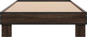vidaXL vidaXL Rama łóżka, brązowy dąb, 75x190 cm, materiał drewnopochodny 4