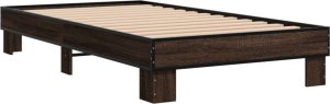 vidaXL vidaXL Rama łóżka, brązowy dąb, 75x190 cm, materiał drewnopochodny 6