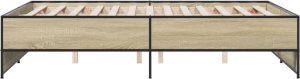 vidaXL vidaXL Rama łóżka, dąb sonoma, 140x190 cm, materiał drewnopochodny 5