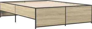 vidaXL vidaXL Rama łóżka, dąb sonoma, 140x190 cm, materiał drewnopochodny 6