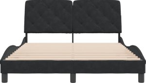 vidaXL vidaXL Rama łóżka z zagłówkiem, czarna, 120x200 cm, aksamitna 5