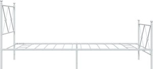 vidaXL vidaXL Metalowa rama łóżka z wezgłowiem i zanóżkiem, biała, 107x203 cm 5