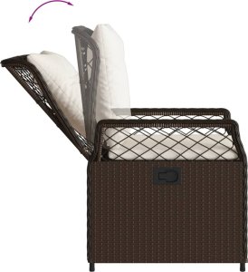 vidaXL vidaXL 9-cz. zestaw mebli ogrodowych z poduszkami, brązowy, rattan PE 5