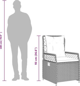 vidaXL vidaXL 3-cz. zestaw mebli ogrodowych z poduszkami, beżowy, polirattan 10