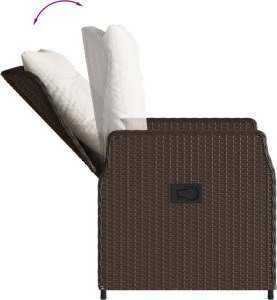 vidaXL vidaXL 7-cz. zestaw mebli ogrodowych, z poduszkami, brązowy, rattan PE 5