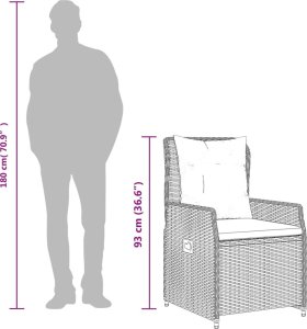 vidaXL vidaXL 7-cz. zestaw mebli ogrodowych, z poduszkami, brązowy, rattan PE 9