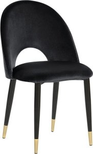 Beliani Zestaw 2 krzeseł do jadalni welurowy czarny MAGALIA 4