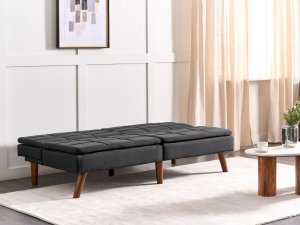 Beliani Sofa rozkładana czarna RONNE 3