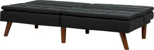 Beliani Sofa rozkładana czarna RONNE 5