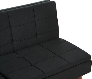 Beliani Sofa rozkładana czarna RONNE 8