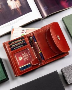 Peterson Mały, Skórzany Portfel Damski Na Zatrzask 6