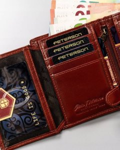 Peterson Mały, Skórzany Portfel Damski Na Zatrzask 9