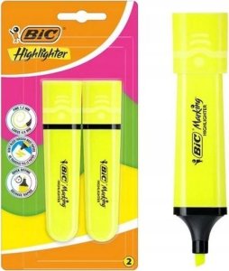 Teka Zakreslacz Flat żółty neon 2szt BIC 1