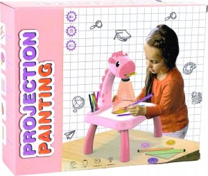 Teka Stolik projektor do nauki rysowania dinozaur różowy 5