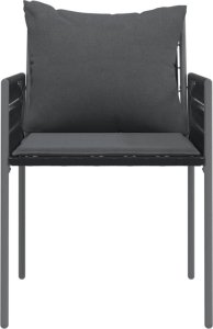 vidaXL Krzesła ogrodowe z poduszkami, 2 szt., czarne, 54x61x83 cm 4