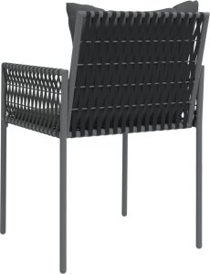 vidaXL Krzesła ogrodowe z poduszkami, 2 szt., czarne, 54x61x83 cm 6