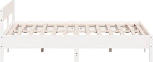 vidaXL Rama łóżka bez materaca, biała, 180x200 cm, lite drewno sosnowe 5