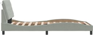 vidaXL vidaXL Rama łóżka z zagłówkiem, jasnoszara, 100x200 cm, aksamitna 6