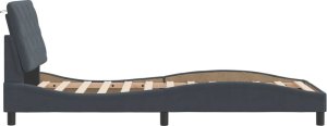 vidaXL vidaXL Rama łóżka z zagłówkiem, ciemnoszara, 90x190 cm, aksamitem 6