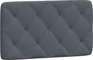 vidaXL vidaXL Rama łóżka z zagłówkiem, ciemnoszara, 90x190 cm, aksamitem 8