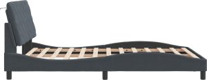 vidaXL vidaXL Rama łóżka z zagłówkiem, ciemnoszara, 140x190 cm, aksamitna 6