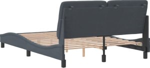 vidaXL vidaXL Rama łóżka z zagłówkiem, ciemnoszara, 140x190 cm, aksamitna 7