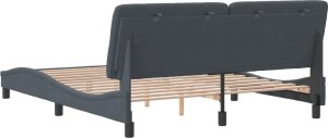 vidaXL vidaXL Rama łóżka z zagłówkiem, ciemnoszara, 160x200 cm, aksamitna 7