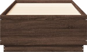 vidaXL vidaXL Rama łóżka, brązowy dąb, 90x200 cm, materiał drewnopochodny 4