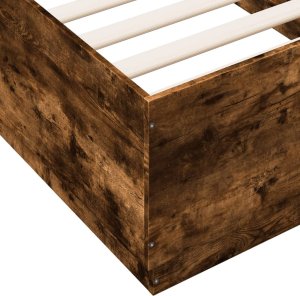 vidaXL vidaXL Rama łóżka, przydymiony dąb, 90x190 cm, materiał drewnopochodny 7