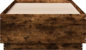 vidaXL vidaXL Rama łóżka z LED, przydymiony dąb, 75x190 cm 6