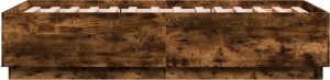 vidaXL vidaXL Rama łóżka z LED, przydymiony dąb, 75x190 cm 7