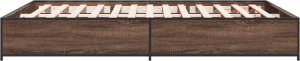 vidaXL vidaXL Rama łóżka, brązowy dąb, 120x190 cm, materiał drewnopochodny 5
