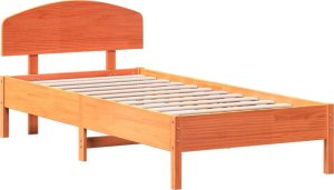 vidaXL vidaXL Rama łóżka bez materaca, woskowy brąz, 100x200 cm, lita sosna 2