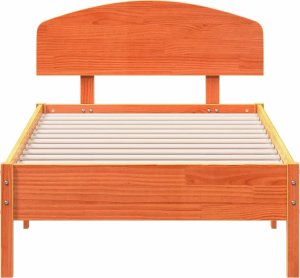 vidaXL vidaXL Rama łóżka bez materaca, woskowy brąz, 100x200 cm, lita sosna 4