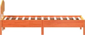 vidaXL vidaXL Rama łóżka bez materaca, woskowy brąz, 100x200 cm, lita sosna 5